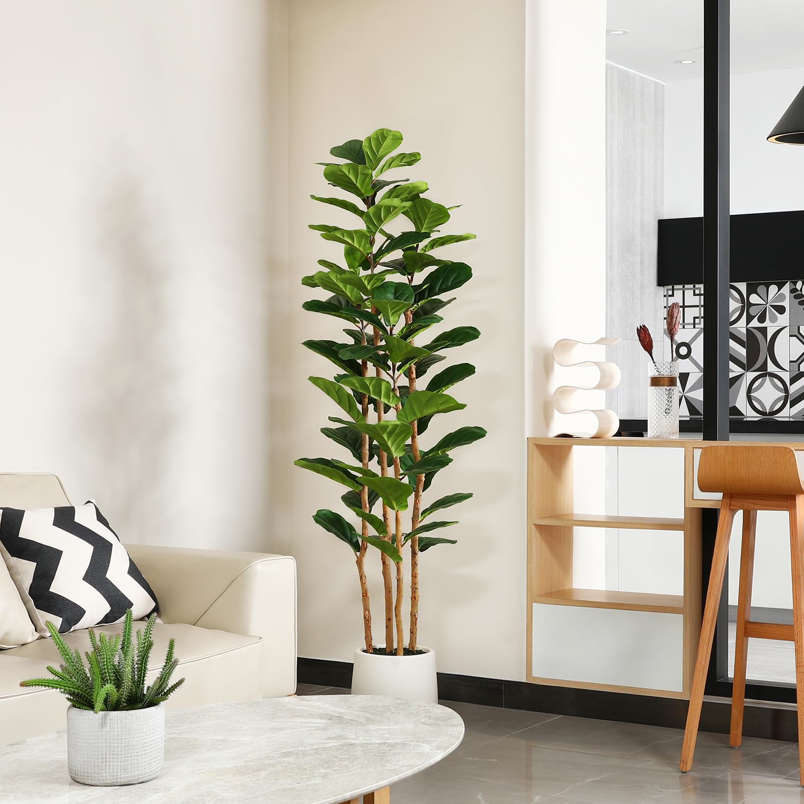 Sztuczne drzewo figowe z biały – Ficus Lyrata Tree recenzja i cena